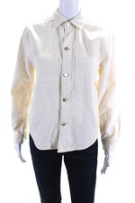 Dl1961 Womens Corduroy Double Breasted Long Sleeved Buttoned Jacket Cream Size S
