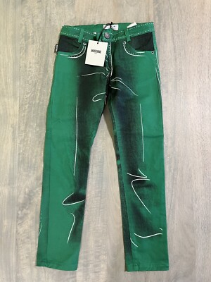 Moschino Kids Green Pants Cool Print 8 Years Old 