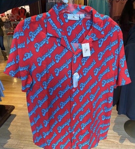Mens Disney Park Disnyland Red Button 
