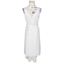 Reformation Wrap Dress Size S White Midi V Neck Lined Sleeveless Party Cocktail