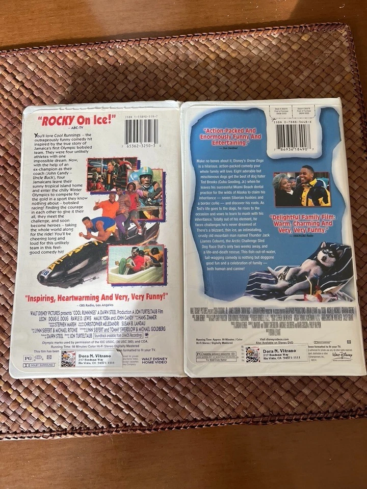 Winter Ice Fun Family VHS Set (Cool Runnings Disney Snow Dogs Double Feature) - Image 2 of 3