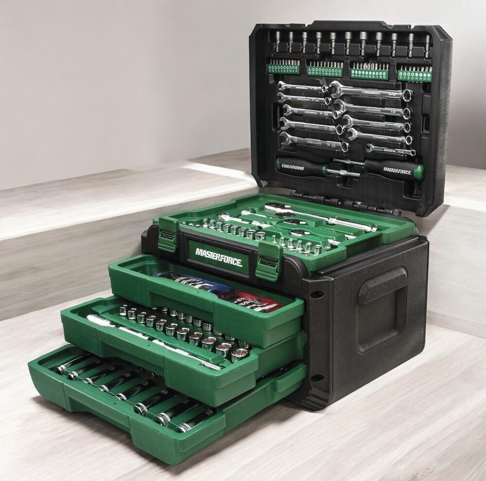220 Piece Mechanic's Tool Set With Case Masterforce Control Drive