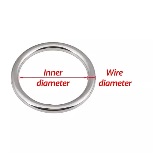 A2 Edelstahl Schwerlast massiv Metall O Ring geschweißt glatt rund Ringe - Bild 3 von 10