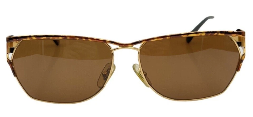 Gafas de sol vintage Laura Biagotti 635/S marrón dorado ovaladas Italia con lentes nuevas Foto 3 de 4