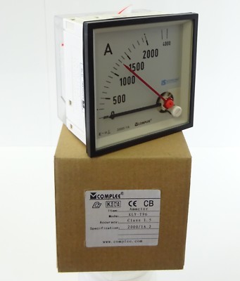 Dreheiseninstrument COMPLEE KLY-T96 Amperemeter Ammeter Strommesser 0...2000A 1A