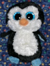 Ty Beanie Boos WADDLES the Penguin 9" Beanbag Plush Stuffed Toy w/ Glitter Eyes