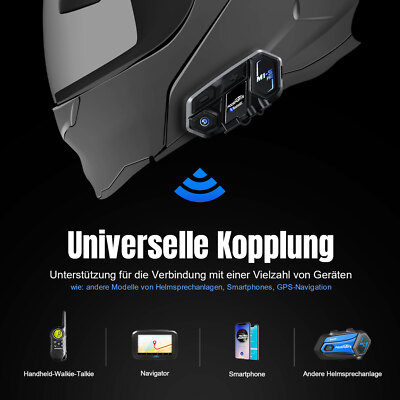 2000M M1-S Pro Motorrad Helm Intercom Sprechanlage Bluetooth Headset Interphone