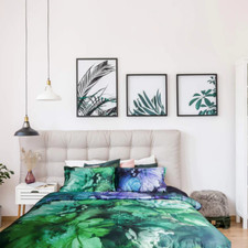 Image of Florista Green & Blue Duvet Quilt Cover Set Premium Quality 100% Cotton
