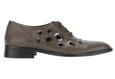 FINERY LONDON Mushroom Brown Leather ECKETT Lace Up Eyelet Brogues SHOES 6 NEW