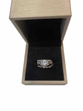Moissanite Bridal / Wedding ring set 3 piece 925 Sterling Silver