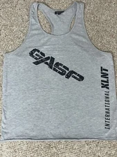 Vintage M GASP Men Stringer Bodybuilding Tank Top Shirt Gray International XLNT