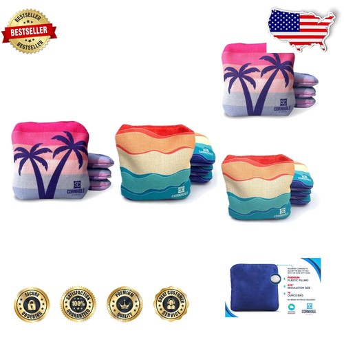 Weather-Resistant Tournament Cornhole Bags - 16 oz 6x6, Immediate Play! - 第 1/9 張圖片