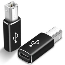 USB B to USB C Adapter 2 Pack USB-C Female to Printer Male Converter USB C to...
