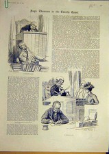 Old Antique Print 1893 Thompson County Court Clerk Judge Sketches Public 19th