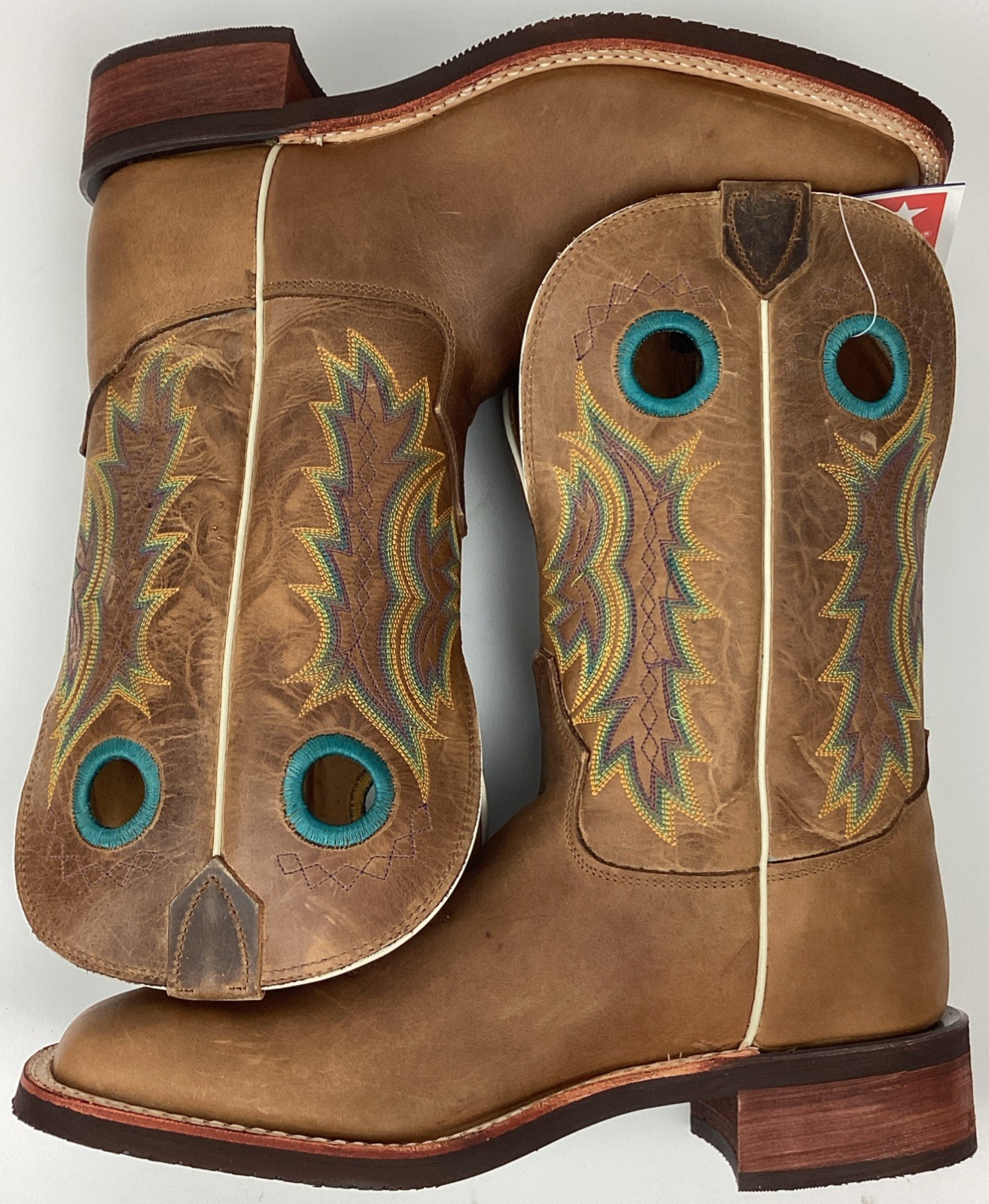 Tony Lama Creedance Men's 11" Leather Square Toe Western Boots Brown Size 9.5 D