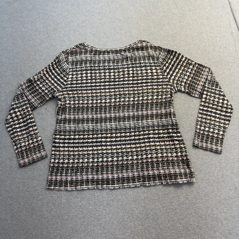 Camisa Croft Barrow Para Mujer Grande Negra Marrón Rosa Abstracta Manga Larga Clásica T Foto 2 de 4