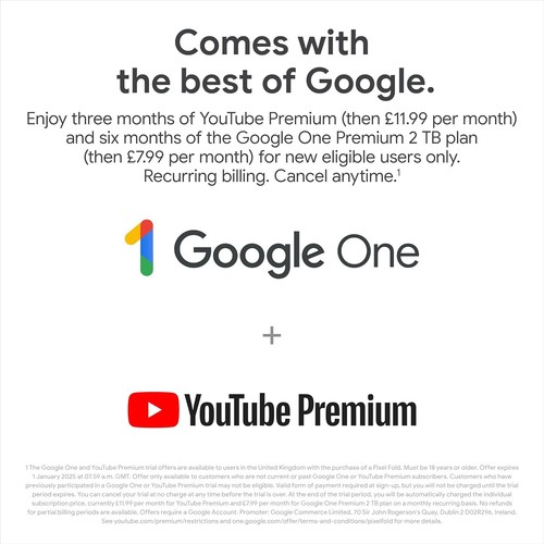 Google Pixel Fold – Unlocked Android 5G smartphone with telephoto lens and ultra - Afbeelding 2 van 9