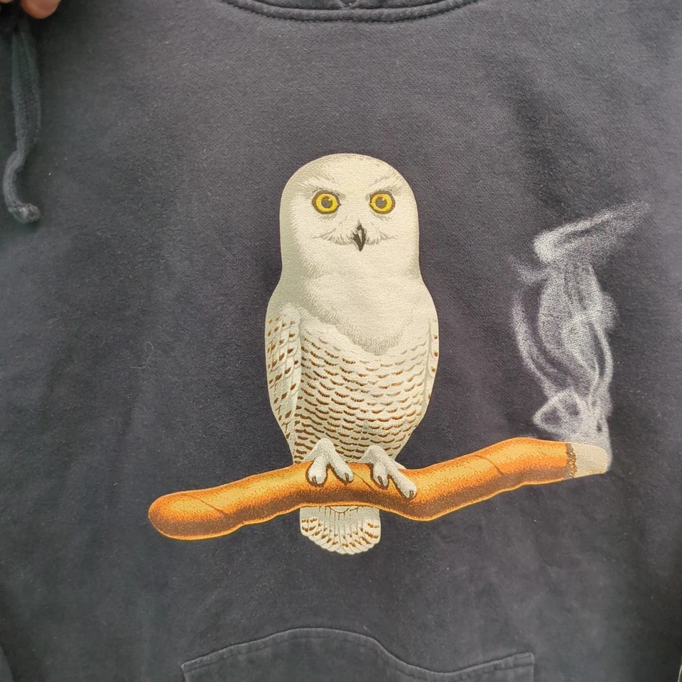 Белая сова сигара толстовка с капюшоном темно-синий коллекционеров промо толстовка с капюшоном размер маленький - Изображение 3 из 4