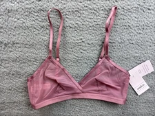 Auden Womens Small Mauve Mesh Unlined Wirefree Bralette