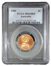 1980 Australia 2c Two Cent Coin - PCGS MS65RD