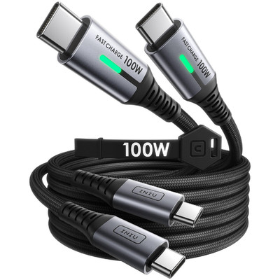 Iniu Usb C To Usb C Cable 6.6Ft 2-Pack 100W Usb C To C Charging Cord Braided