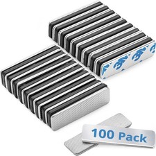 EcoEarth Adhesive Two-Piece Design Name Tag Magnets 100 100 Pack, Black