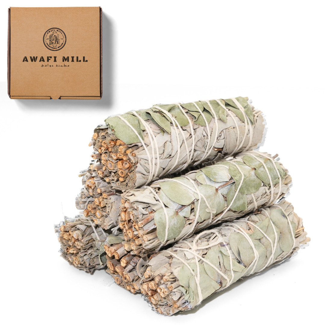 AWAFI MILL White Sage with Eucalyptus Smudge Stick - Pack Of 3 Sticks