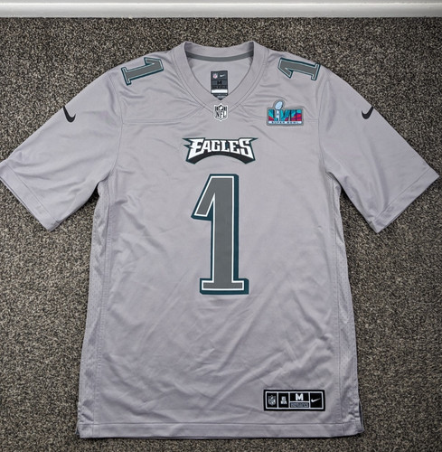 Philadelphia Eagles Jalen Hurts Jersey Nike Super Bowl LVII Gray Mens Medium