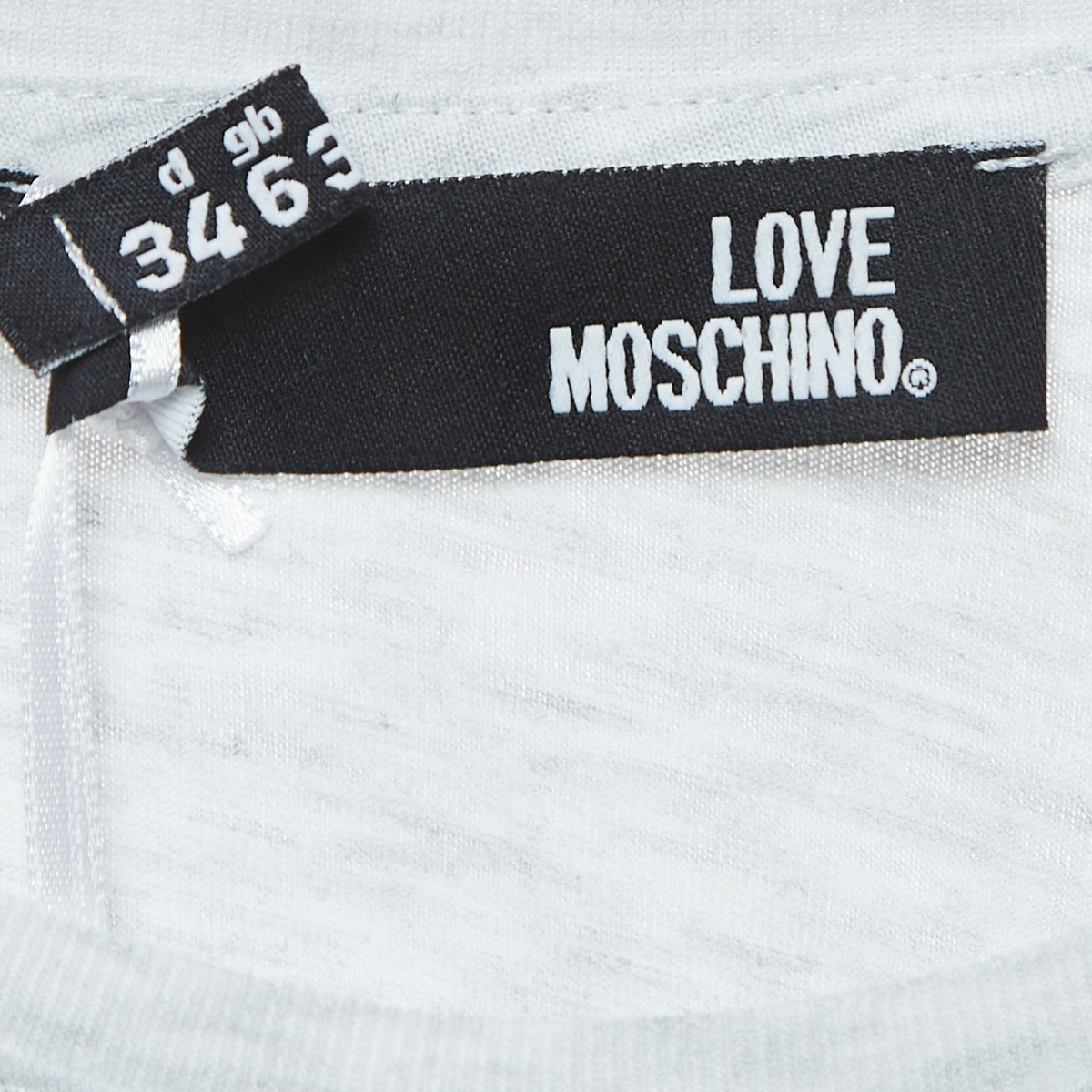LOVE MOSCHINO カットソー Love Moschino Grey Logo Print Cotton Crew Neck T-Shirt S | eBay
