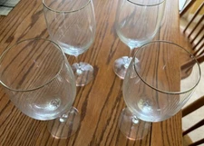 4-Lenox Crystal ARIEL Iced Tea Glasses 8 1/4" Tall 3” Wide Platinum Rim 16oz.VGC