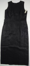 Talbots Dress Womens Size 16 Black 100% Linen Sleeveless NWT $120.00