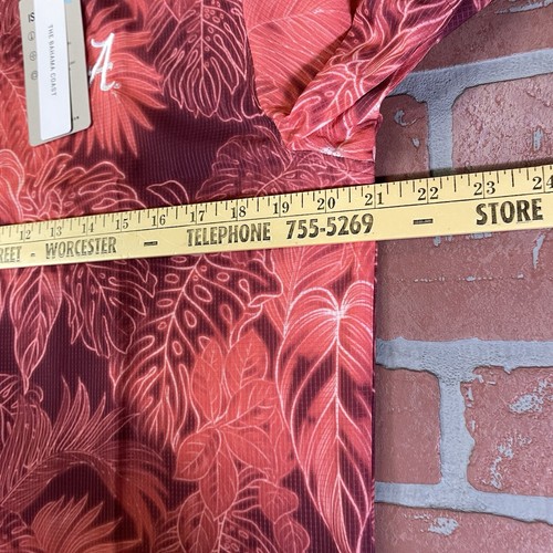Tommy Bahama Alabama Tide Mens Small Hawaiian Shirt Floral Red Short Sleeve $148 - Picture 13 of 18