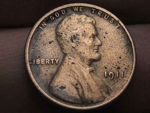 1911 S Lincoln Cent Wheat Penny- San Francisco, VG/Fine Details