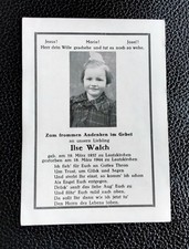 Sterbebild junges Mädchen aus Lautzkirchen / Blieskastel 18.03.44 Bombenkrieg ?
