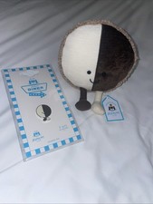 AUTHENTIC Jellycat Diner NYC Exclusive Nibblechip Black and White Cookie w/ Pin