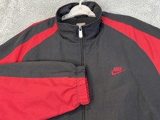 Nike Jacket Mens 2XL Black Full Zip Windbreaker Track Swoosh Athletic 229600-011