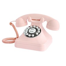 Corded Pink Landline Home , Basic Pink Decorative Analog Telephone Set, Senio...