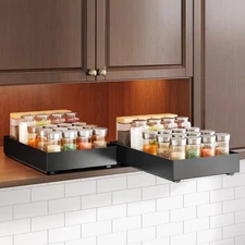 Pull Out Spice Rack Organizer for Wall Cabinet Easy Install 9.8"x8.2"x2"