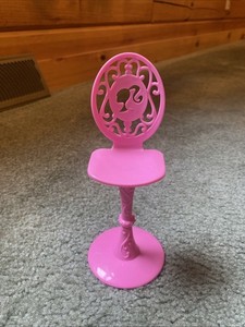 Mattel Barbie Pink Salon Chair Bar Stool Silhouette High Back