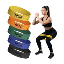 Tribe Lifting Fabric Resistance Bands for Working Out - 5 Exercise Bands Set ...