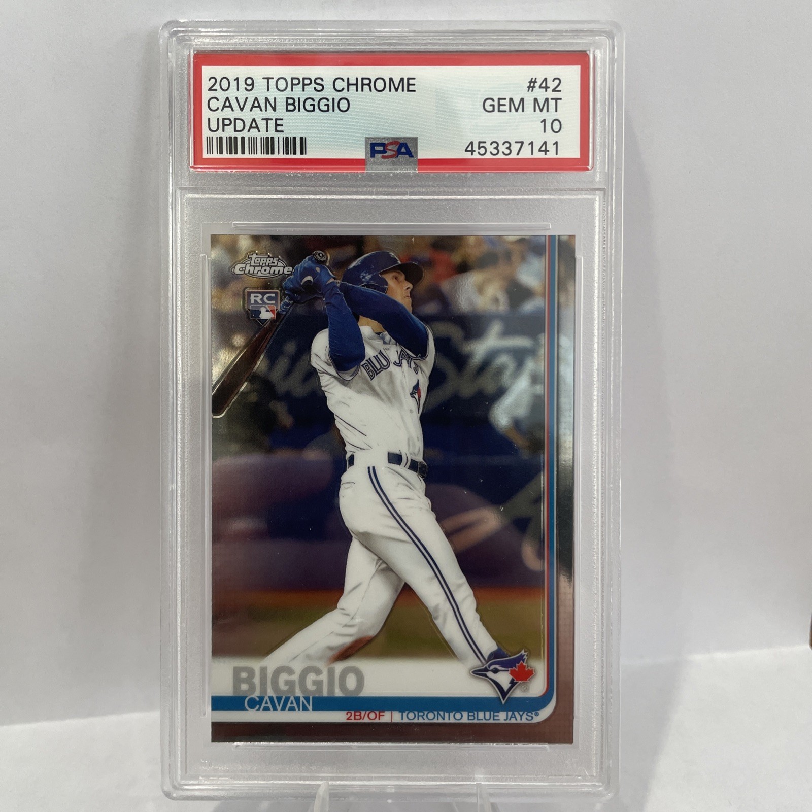 2019 TOPPS CHROME UPDATE BASEBALL #42 CAVAN BIGGIO PSA GEM MINT 10