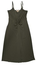 Michael Kors Women's Ivy Green Stretch Front Knot Dress Size M