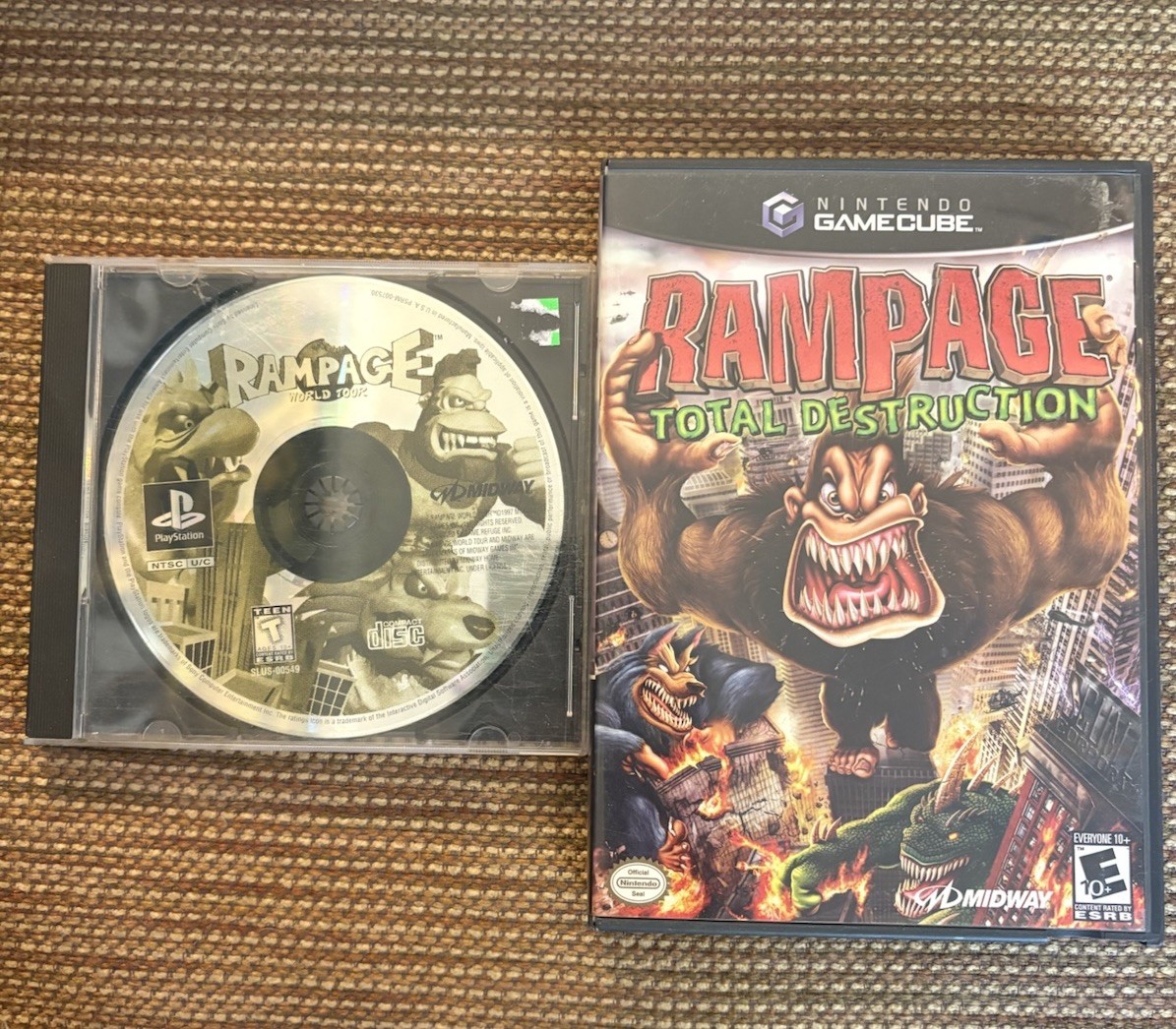 Rampage Video Game Bundle (World Tour- Ps1, Total Destruction- GameCube)