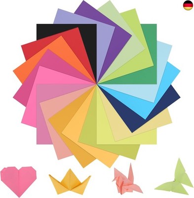 300 Blatt Origami Papier, 20 x 20cm Faltpapier Buntes Papier Bastelkarton