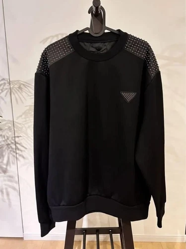 Sweat en coton technique clouté PRADA #QO38UE