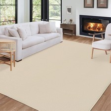 Washable Area Rug 5x7 Modern Solid Textured Area Rug for Living Room, M