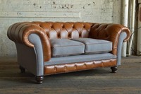 Design Sofa 3 Sitzer Couch Chesterfield Polster Sitz Garnitur Leder Textil Neu!