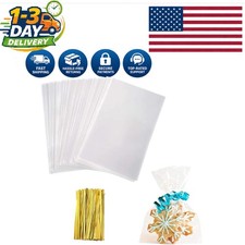 Versatile Clear Cellophane Treat Bags - 100 Pcs, Great for Parties and Weddings