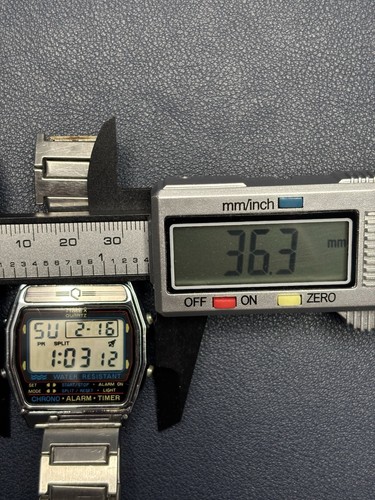 Vintage Timex Q Chrono Alarm Timer Stainless Steels Digital Quartz Watch - Works - Picture 11 of 12