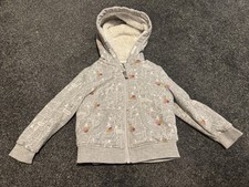 M&S Cozy Grey Zip Up Fleece Jacket Age 3-4 Years Excellent Condition